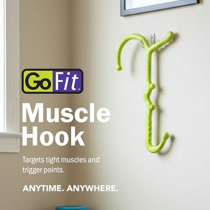 GoFit Muscle Self Massage Hook Cane for Back, Neck, and Shoulders – Deep Tissue Trigger Point Massager with Ergonomic Grip and Durable Urethane Body - size: 1 Count (Pack of 1)