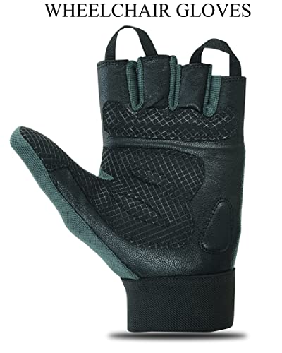BTR Wheelchair Gloves for Men and Women | Mobility and Disability Gloves with Breathable, Lightweight Design, Non-Slip Grip, and Padded Palm Protection - color: Black, size: Small