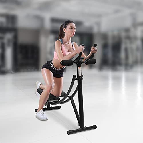 Ab Machine, Black Ab Workout Equipment Home Gym, Ab Machine for Stomach Workout, Foldable Ab Trainer Equipment Ab Trainer Fitness Equipment Load Capacity 150kg