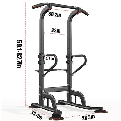 SogesHome Power Tower 11 Height Adjustable Pull Up Bar and Dip Station Multi-Function Strength Training Fitness Equipment for Home Office Gym