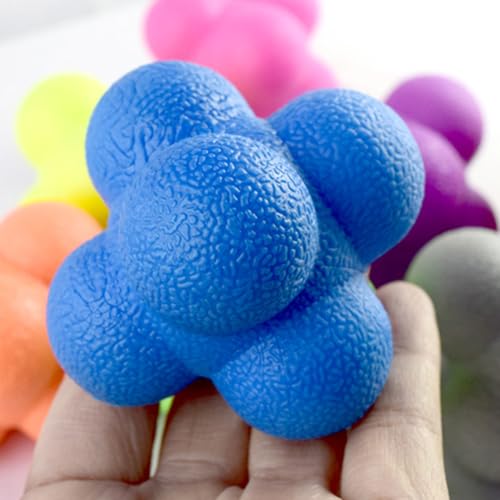 Reflexes Reaction Balls Speed and Agility Training Hand Eye Coordination Equipment Training Reaction Balls with 6 Sides Cognitive Development Toy