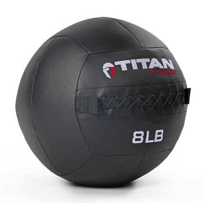 Titan Fitness Soft Shell Medicine Wall Ball, Cross-Texture Grip - size: 8 lb