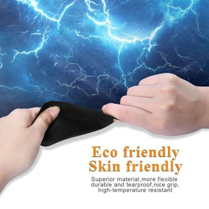 Kigai Travel Yoga Mat 71" x 24" Non Slip Natural Rubber Foldable Exercise Mat Ultra Thin 1.5mm Lightweight for Fitness, Pilates & Home Workout, Blue Lightning