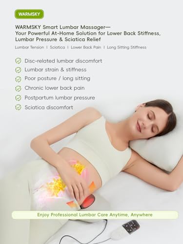 Smart Lower Back Massager with Soothing Warm Therapy & Air Traction – Spinal Decompression Device for Sciatica Relief, Lumbar Pressure & Stiffness