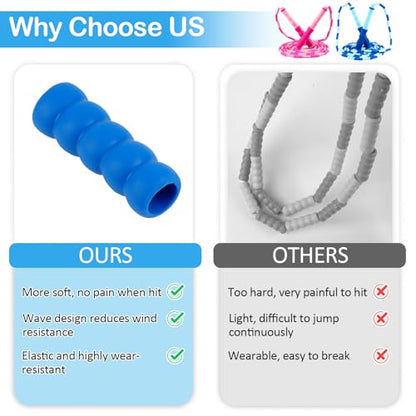 Jump Rope for Kids, Adjustable Jump Ropes for 4 5 6 7 8 10 12, Tangle Free - color: Blue and Pink
