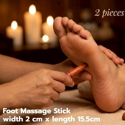 Lungcha 10pcs Foot Massager Stick Tool Kit with Usage Guide and Tools Bag for Foot, Hand, Back, Neck, Shoulder Thai Traditional Reflexology