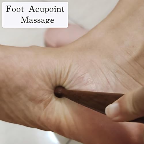 Sandalwood Acupoint Massage Pen, Traditional Wooden Acupressure Stick Reflexology Tool for Deep Tissue, Meridian Massage Tool for Body, Hand and Foot