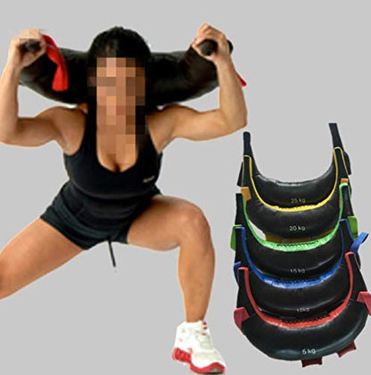 Fitness Squat Exercise Weights Sandbags, Horn Sandbag Training Exercise Dynamic Load Heavy Duty Workout Gym Sandbag for Functional Strength Training Exercises - color: Black
