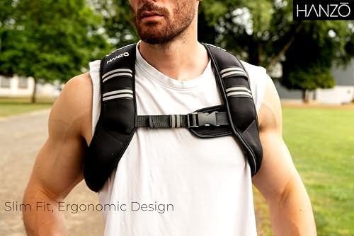 HANZO - Adustable Running Weight Vest Premium Weighted Vest for Running, Workouts, Fitness Training Hiking, Workout Running Vest with Easy Washing
