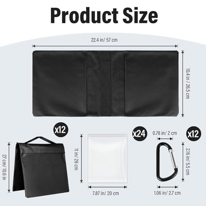 12 Pack Sandbags Weight Bags for Photo Studio Photography Video Equipment, Empty Sandbag Set for Backdrop Stand, Photo Tripod, Canopy, Umbrella Base, Picnic Table, Tent, Fishing Chair