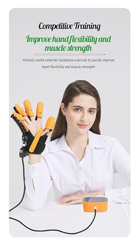 Rehabilitation Robot Gloves Hemiplegia Hand Stroke Recovery Equipment with 3 Training Modes, Robot Hand Glove Finger Trainer with Strength Adjustment - color: Left, size: Small