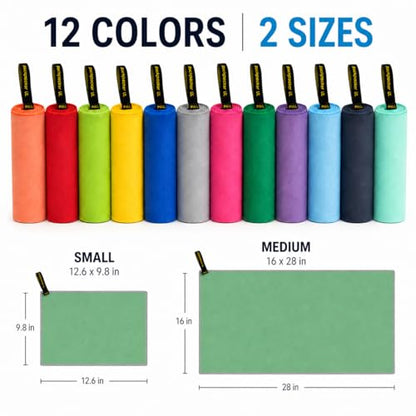 Backpacking Ultralight Quick Dry Microfiber Soft Fast Drying Hand and Face Towel Wash Cloth Camping Yoga Hiking Active Lifestyle Small (Green, Small) - color: Green, size: Small