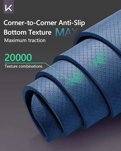 KEEP Extra Wide & Long Yoga Mat for Men, 79"x39"x7mm Thick, Non-Slip TPE Exercise Mat, High-Density Anti-Tear Fitness & Pilates Mat for Tall Users
