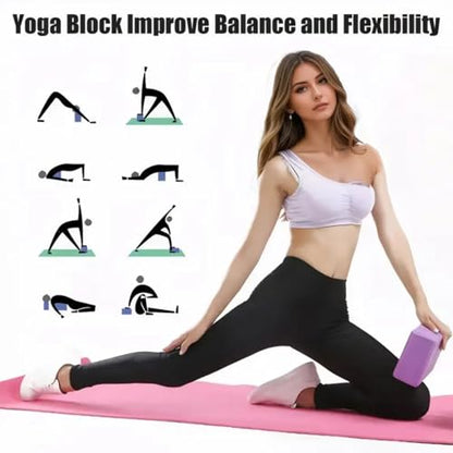 Non-Slip High-Density Yoga Foam Block – Balance & Support for Yoga, Pilates & Meditation - color: Pink
