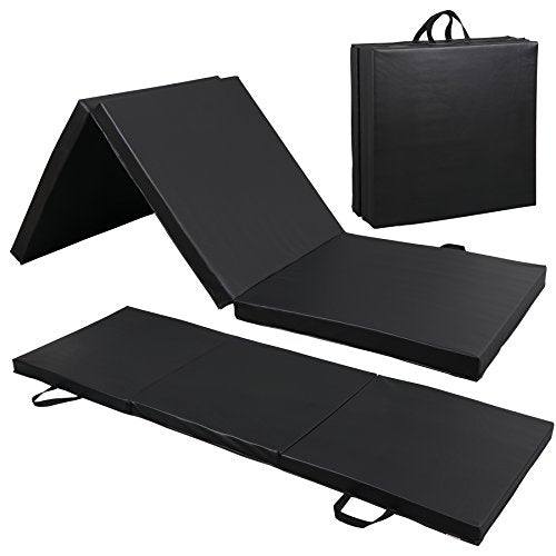 ZENY 2’’ Thick Tri-fold Folding Gym Exercise Mat Extra Thick Gymnastics Mat Tumbling Mat with Carrying Handles for Home Workout, Core Workouts, Stretching, MMA, Yoga