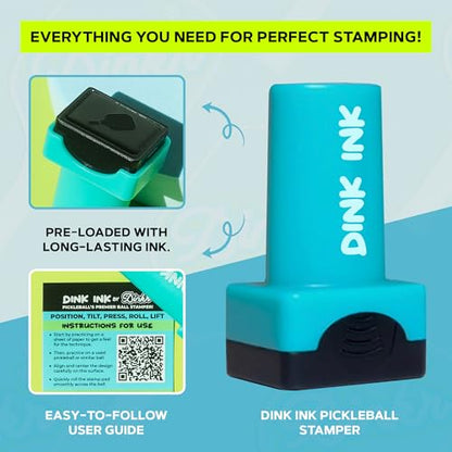 Dink Ink Pickleball Stamper – Fun Way to Mark Your Pickleballs | Great Gift for Pickleball Lovers | Easy to Use | No Mess | Long-Lasting Ink | Perfect Stocking Stuffer for The Holiday - color: Bright Idea