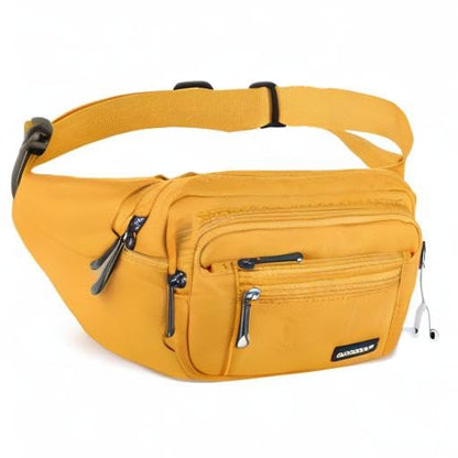 CXWMZY Fanny Packs For Women & Men Waist Pack Hip Bum Bag with Multi-Pockets Large Capacity Waterproof Casual Bum Bag for Disney Traveling Casual Cycling Running Hiking (Yellow) - color: Yellow