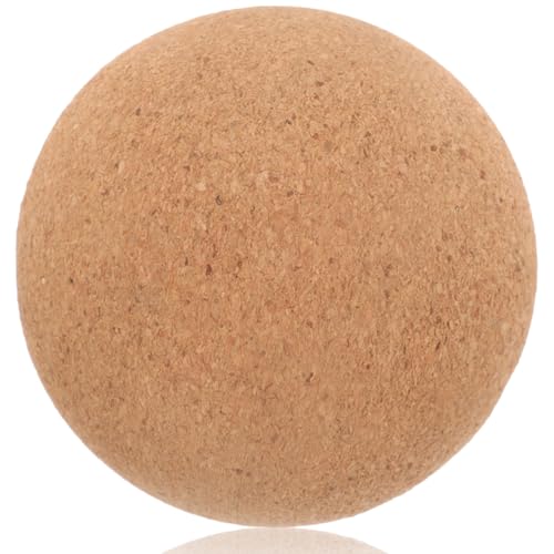 Cork Massage Ball 10cm Muscle Massager for Myofascial Release and Yoga Therapy, Sore Muscle Relief Fitness Roller Ball for Deep Tissue Massage and Body Relaxation