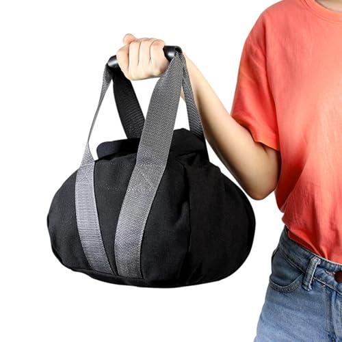 Adjustable Canvas Kettlebell Sandbag with Ergonomic Handle,for Fitness Strength Training Yoga Home Gym Workouts Supports 0-35 lb
