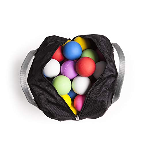 Champion Sports Lacrosse Ball Bag: Nylon Sports Training Tote for Lacrosse, Baseball and Tennis,Gray/Black