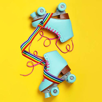 Skylety 2 Pcs Roller Skate Leash Adjustable Stretching Skate Boot Shoulder Strap Carrier for Child Women Men Skating - style: Rainbow Color Style
