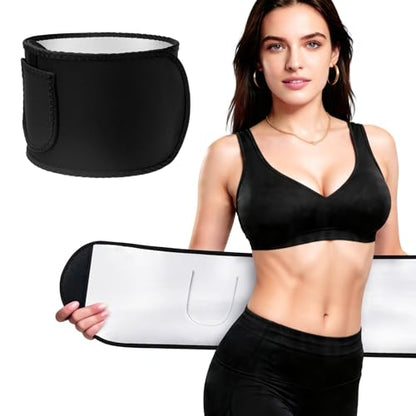Waist Trainer for Women, Silver Nano Sweat Training Band, Adjustable Belly Wrap for Workout & Postpartum Support