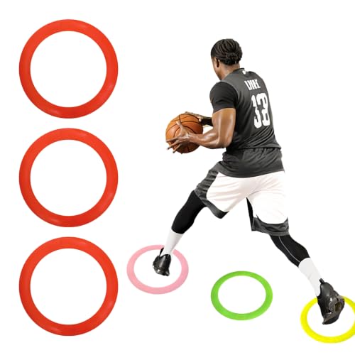 Colorful Anti Slip Safety Agile Ring Speed Ring 3 PCs Speed and Agility Training Equipment Basketball Training Equipment Sports Agility Training Skill Improvement Equipment - color: Red