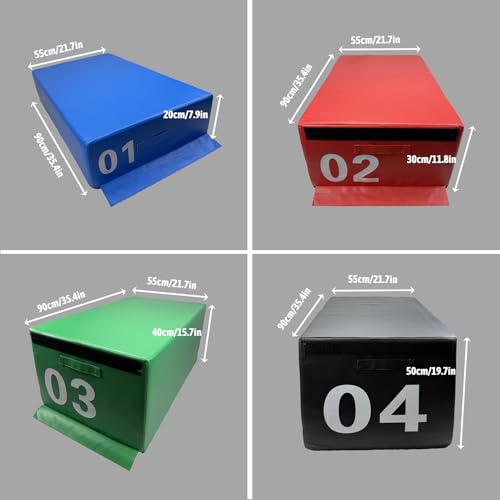 Stackable Foam Plyometric Jump Box, Free Combination Height Exercise Box Non-Slip Surface & Soft EPE Foam for Plyometrics HIIT Strength Training Home Gym(Size:01#-35.4 * 21.7 * 7.9in) - size: 01#-35.4*21.7*7.9in