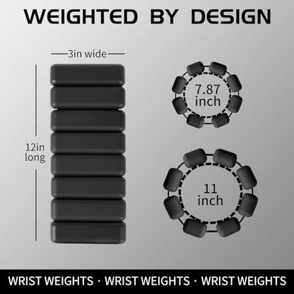 Ankle & Wrist Weights for Women – Adjustable Silicone Wrist & Ankle Weights, Wearable Arm/Leg Set for Pilates, Yoga, Walking & Strength Training (1 or 2lbs Pair Black or Pink)