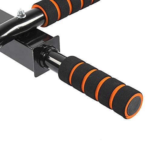 Professional Wall Mount Pull Up Bar Heavy Duty Chin Up Bar Strength Training Equipment for Home Gym Black Steel Construction with 6 Comfort Foam Grips