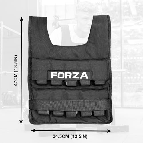FORZA Adjustable Weighted Vest for Fitness Training – Up to 44lbs Weight Capacity, Removable Cast Iron Blocks