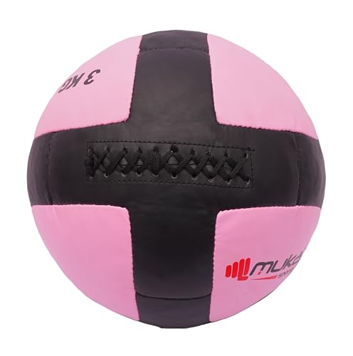 3 kg Wall Ball Soft Synthetic Leather Shell Weighted Medicine Ball for Pilates, Yoga, Strength Training & Physical Therapy with Non-Slippery Grip