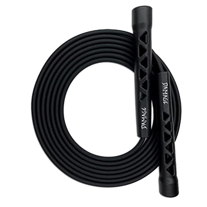 Damage Fight Gear Boxer Speed Rope, Lightweight PVC Skipping,Jumping Rope, Non-Slip PVC Plastic Handles and Matte Coated Tangle-Free Jump Rope for Boxing, MMA, Martial Arts
