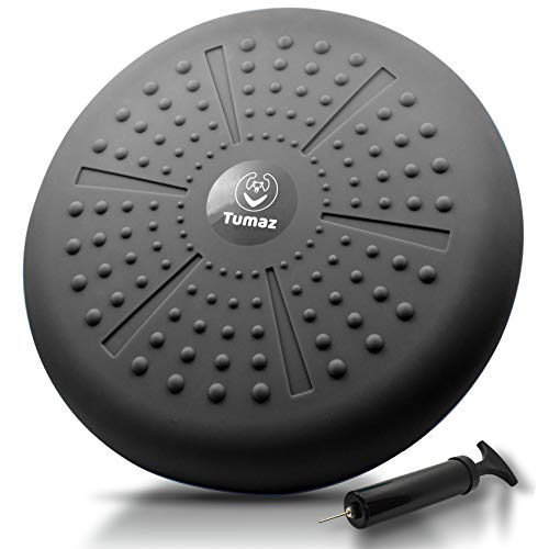 Wobble Cushion - Wiggle Seat to Improve Sitting Posture & Stay Focused for Sensory Kids, Balance Disc to Core Strength & Flexible Seating [Extra Thick Balance Board, Pump Included Wobble Board]