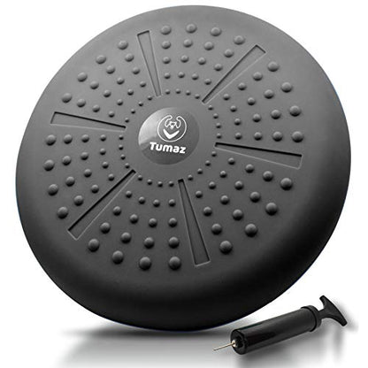 Wobble Cushion - Wiggle Seat to Improve Sitting Posture & Stay Focused for Sensory Kids, Balance Disc to Core Strength & Flexible Seating [Extra Thick Balance Board, Pump Included Wobble Board]