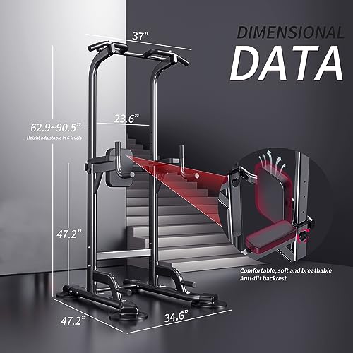 Power Tower Adjustable Height Pull Up & Dip Station Multi-Function Home Strength Training Fitness Workout Station for Home Gym - color: X