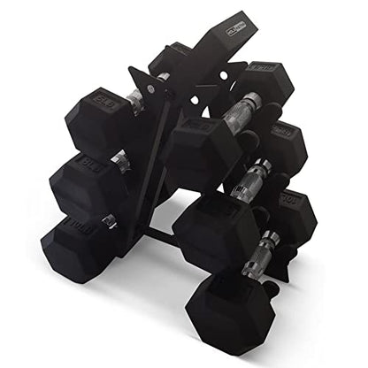Hexagonal Dumbbell Free Hand Weight Set w/Rack