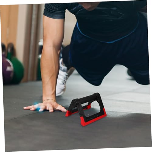 1 Pair Rotatable Push-up Bars for Floor Fitness Equipment Strength Training Stand for Men Women Home Workout (red)