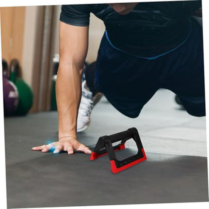 1 Pair Rotatable Push-up Bars for Floor Fitness Equipment Strength Training Stand for Men Women Home Workout (red)