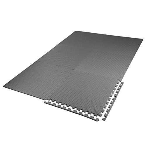 3/8" Thick 100 sq. ft. (25 pcs) Gym EVA Foam Floor Mats (24" x 24") | Steel Pattern, Grey - style: Steel Pattern-Grey