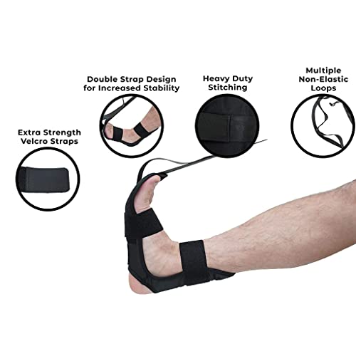 Leg Stretching Strap with Foot Loop, Double Strap Design, Non-Elastic, for Flexibility and Muscle Recovery