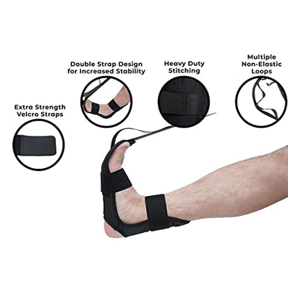 Leg Stretching Strap with Foot Loop, Double Strap Design, Non-Elastic, for Flexibility and Muscle Recovery