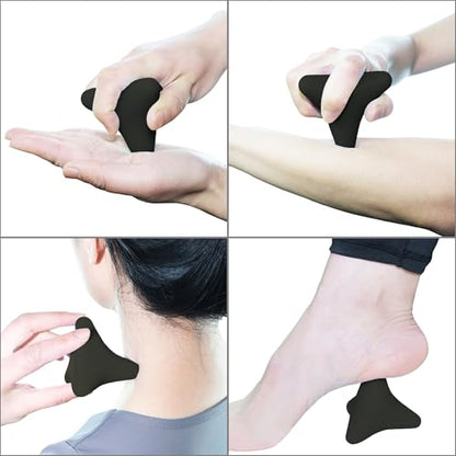 Manual Trigger Point Massage Tool. Small Massager Ball for Deep Tissue Myofascial Release Physical Therapy Foot Plantar Fasciitis Pain Relief Muscle Knot Psoas Hip Flexor Iliacus Release 3×2.6″(Black) - color: Black