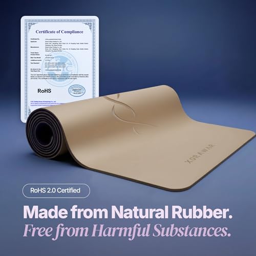 Natural Rubber Workout Mat with Bag | Thick Rubber mat 4.5 mm | Non Slip Yoga Mat Non Slip| Gym Mats for Home Gym Floor Mat, Home Exercise Mats for Home Workout Accessories, Fitness Mat, Workout Mats for Home Gym, Yoga Matt, Stretching Mat, Thick Exercise
