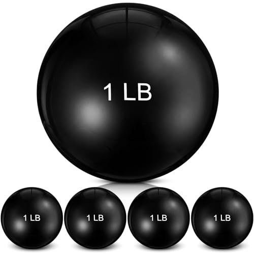 Seenelling 4 Pcs Weighted Toning Balls for Exercise Weighted Exercise Soft Medicine Balls for Gym, Pilates, Yoga, Balance, Flexibility