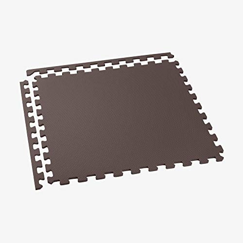 We Sell Mats 1/2 Inch Thickness Multipurpose EVA Foam Floor Tiles, Interlocking Floor Mat for Indoor Gym and Home Use, 24 in x 24 in, Brown, 48 Square Feet (12 Tiles)