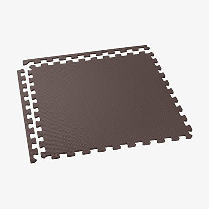 We Sell Mats 1/2 Inch Thickness Multipurpose EVA Foam Floor Tiles, Interlocking Floor Mat for Indoor Gym and Home Use, 24 in x 24 in, Brown, 48 Square Feet (12 Tiles)