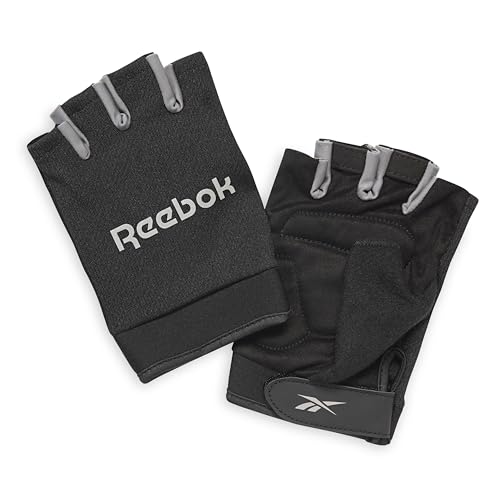 Reebok Classic Fingerless Gloves Lightweight Fitness & Weight Lifting Gloves for Training - color: Grey, size: Small