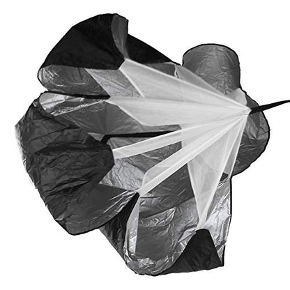 Professional Speed Resistance Training Parachute, 5 to 15kg Adjustable Drag Power Umbrella for Running, Strength and Agility Exercise Includes Carry Bag, Black