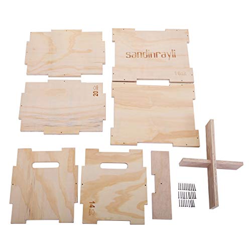 3-in-1 Wooden Plyo Jump Box for Training, Workout Step Platform, Multi-Sided Crossfit Equipment for Exercises of All Skill Levels